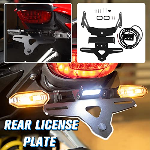 Lorababer Motorrad Kennzeichenhalter Halter Heckaufhänger Kotflügel Eliminator Kit mit LED Licht Kompatibel mit CB650R CBR650R CB 650 R CBR 650 R CB 650R CBR 650R 2021 2022 2023
