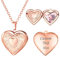U7 Medallion zum Öffnen mit Bild Damen Rosegold Personalisiertes Herz Amulett Foto Heart Locket Necklace Custom Herzkette Aufklappbar Charm Modeschmuck für Liebe Freundin Mutter