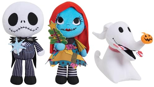NIGHTMARE BEFORE CHRISTMAS Disney Tim Burton's Small Plushie 3-teiliges Set, offiziell lizensiertes Spielzeug für Kinder ab 3 Jahren ab Just Play