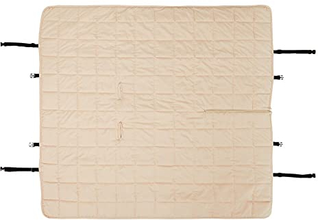 KAHU® Autschondecke für Hunde (148 x 143 cm)• Waschbare Hundedecke für Autorücksitz • Autodecke Hund • Hundedecke für unterwegs • Auto Hundedecke Rücksitz oder Kofferraum • Beige