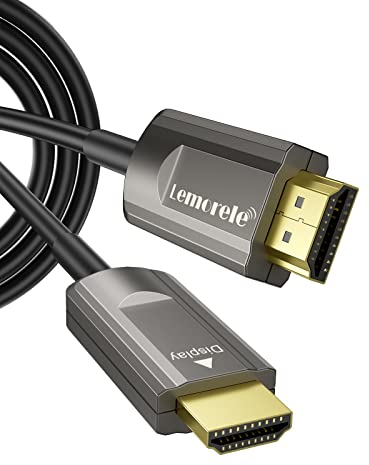 Lemorele Cavo HDMI 2.0 in Fibra Ottica 4K@60Hz HDR 4:4:4, UHD de Alta Velocità 18Gbps, Supporta 3D HDCP 2.2, per PS 5, PC, Apple TV, Proiettore UHD, Switch, Telecamera di Sicurezza (30m)
