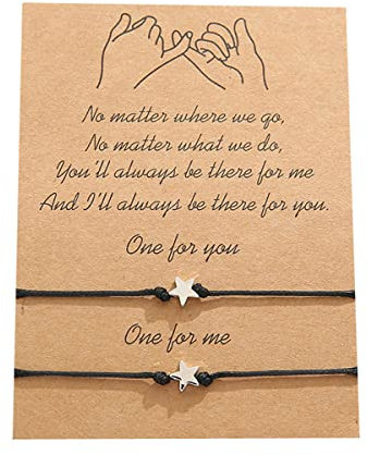 Bufenia Schwesterarmband Stern Mond Sonne Kugelarmbänder Passende Freundschaftsarmbänder für beste Freundin Geschenk Frauen und Mädchen (Stern)