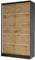 Mirjan24 Kleiderschrank Camtalo IV, Schwebetürenschrank, Garderobenschrank mit Kleiderstange und Einlegeboden, Schlafzimmerschrank, Dielenschrank (schwarz/Artisan Eiche)