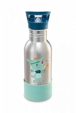 LILLIPUTIENS - Gourde enfant inox 600ml - Magic Joe - Avec paille et base en silicone antichoc - Parfaite pour l’école, le pique-nique et les promenades - dès 2 ans - 84474