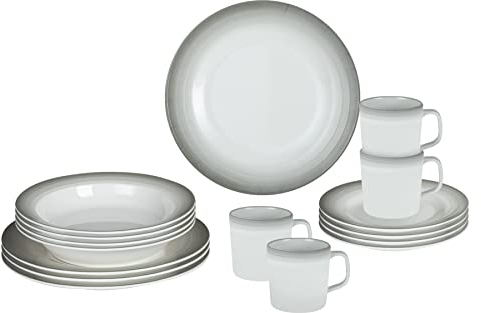 BRUNNER Astralys 0830160N.C5S - Juego de platos y tazas de melamina irrompibles, 16 unidades
