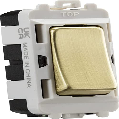 Knightsbridge 20AX 2 way SP grid module - brushed brass