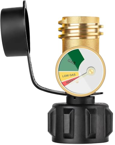 EVTSCAN Jauge de réservoir de Propane Indicateur de Niveau Détecteur de Fuite Compteur de Pression de gaz Universel pour Camping-Car, Cylindre, Barbecue, Barbecue, Chauffage, Connexion de Type 1