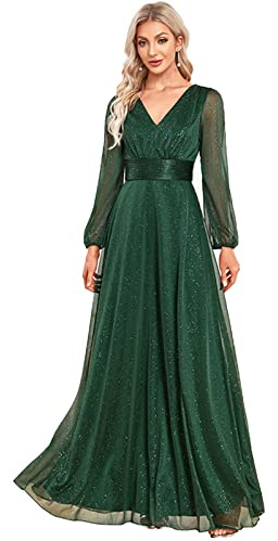 Pailletten Sommerkleider Ballkleider Off Shoulder Kleider Damen Lang Elegant Hochzeit Party Prom Maxi Dress Abendkleider Brautkleid Festkleider,Green,XXL(Bust:112cm/44in)