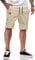 JMIERR Shorts Herren Sommer Freizeit Chino Stretch Baumwolle Elastische Taille mit Taschen Beige L