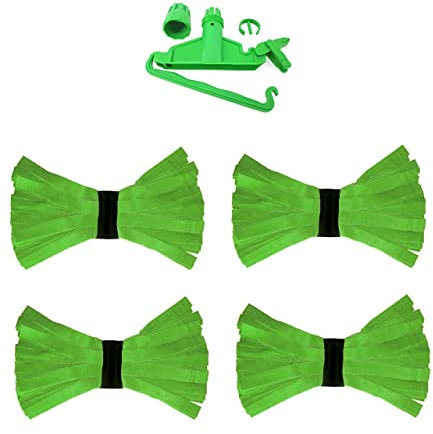 Kit 4 fregonas verdes americanas de microfibra y 1 pinza verde