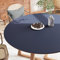 FANIVIN PU Tischdecke Tischmatte Tischfolie Schreibtisch Rund Haushalt Küche Bürobedarf Tischschutz Matte Einseitig Wasserdicht Multifunctional Dunkel Blau 70cm