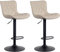 CLP 2er Set Barhocker Emma - Höhenverstellbare Barstühle - 360° Drehstühle Mit Rückenlehne Für Küche Und Bistro, Farbe:Creme, Material:Kunstleder