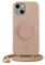 PopSockets x Just Elegance iPhone Hülle - Necklace Case - Handyhülle kompatibel mit iPhone 13 - iPhone Schutzhülle mit Abnehmbarer Kordel und Fingerhalter (Zartes Apricot)