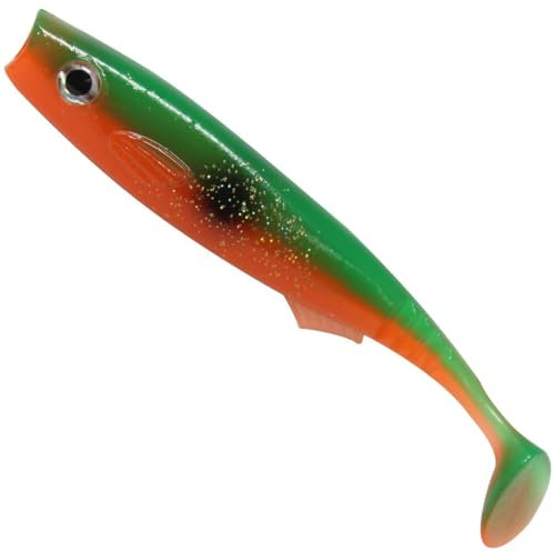 Seika Pro Gummifisch Fortuna Shad 10cm - 5 Gummiköder, Farbe:Green Tomato