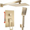 Rea Ensemble de Douche ENCASTRÉ PARKER BRUSH GOLD BOX Système de Douche en Laiton Pour Salle de Bain (Or brossé)