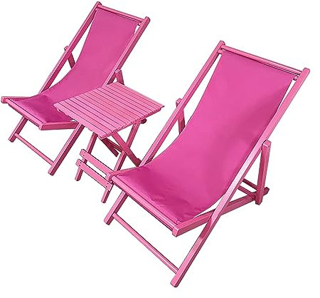 Troupmiye Chaises de Jardin Pliantes Roses, Table de Camping en Plein air 1 pièces et chaises 2 pièces, Hauteur du siège Pliable réglable en 4 Positions