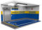 MagiDeal Vitrine de voiture, modèles à échelle 1/18, Simulation de Garage, Parking avec lumières, jouet de scène de véhicule en acrylique, bleu