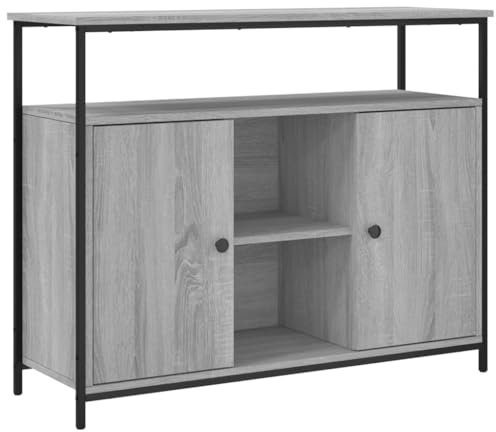 vidaXL Buffet, Meuble de Rangement avec Porte, Armoire latérale, Organisateur de Salon Maison Intérieur Sonoma Gris Bois d'Ingénierie