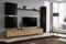 All4All Wohnwand SW VIII mit Lamellen - Wohnzimmermöbel - Schrankwand für Wohnzimmer - Wohnzimmerschrank - Anbauwand - Wohnwand Hängend - Modern - Mediawand -Möbel - Tv-Board - Schwarz+Wotan 21