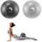 Slim Panda Gymnastikball Klein,23-25cm Pilates Ball mit Aufblasbarem Strohhalm,Soft Yoga Ball für Hause,Fitness,Balance Training (Schwarz+Silber)
