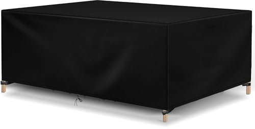 Flyace Outdoor Garden Furniture Covers Waterproof, 600D Garden Dining Table Cover, Rectangular Weatherproof Patio Furniture Covers, Table and Chair Set Covers for Rainy, Snowy and Sunny 250x190x80cm