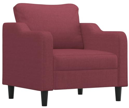 vidaXL Massage, Chaise de Relaxation avec Coussin, Siège avec Accoudoirs et Dossier, Fauteuil TV de Salon, Moderne, Rouge Bordeaux Tissu