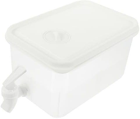 PRETYZOOM Cold Kettle with Faucet Beverage Ice Dispenser Hotel Dispenser Container Milk Container Drink Accessory Clear Bucket Pp Fruit Tea White Desktop Water Dispenser