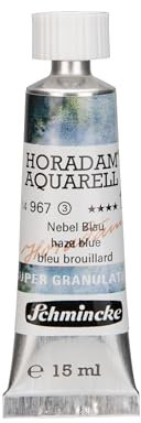 Schmincke – HORADAM® AQUARELL, Super Granulation, Nebel Blau, 15 ml, sehr stark granulierende Farbtöne, feinste, supergranulierende Aquarellfarben
