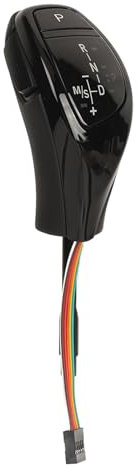 Roter LED-Automatik-Schaltknauf, Startknopf, Elektronischer Auto-Hebelgriff, Schaltkopf für 5er E60 E61 (glänzend schwarz)