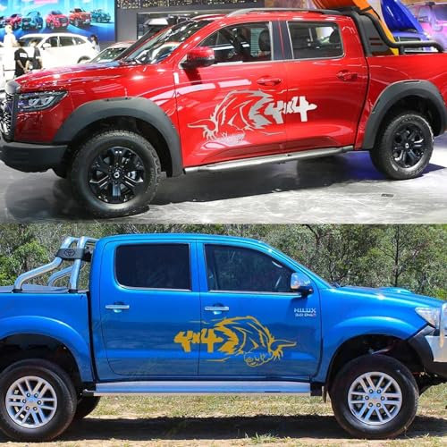 LYABYT Auto Aufkleber Grafik Bull Vinyl Dekor Aufkleber Pickup Truck Dekoration, für Vw Amarok Toyota Hilux Dodge RAM Isuzu Dmax GWM Poer