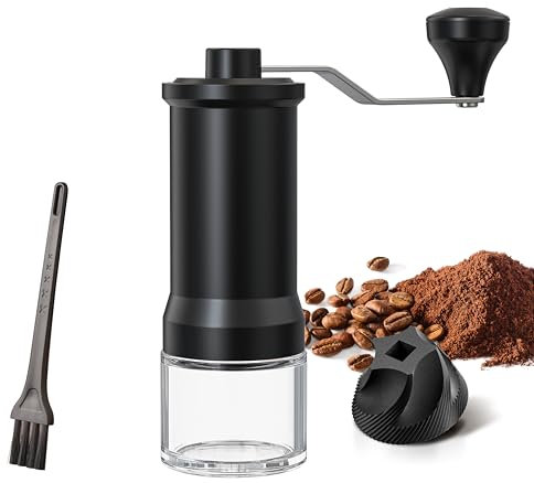 OrkeyDolk®Handkaffeemühle, manuelle Kaffeemühle mit hochpräzisen Keramik-Kegelmahlwerk, 30-stufig einstellbar, für Aeropress, Espresso, Pour Over, French Press und Moka-Kännchen.