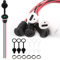 VISSQH 6 PCS USB Type-C Female Chassis,3A 2-pin USB C Soldering Jack with LED light,2 Wire USB C Panel Mount connector,24AWG round Waterproof USB C Pigtail Cable Extension Power Cable
