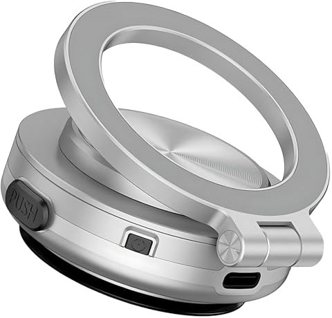 Elektrische Vakuum Magnetische Saugnapf Auto Handyhalterung - 360° drehbarer Saugnapfhalter, starker magnetischer Griff für Auto, Küche, Spiegel, Fitnessstudio & alle glatten Oberflächen, kompatibel