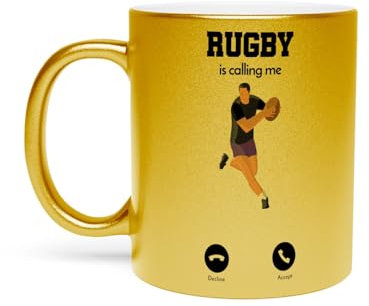 Fabulous Rugby Is Calling Me Sport Culture Gold Chrome Ceramic Mug - 11oz