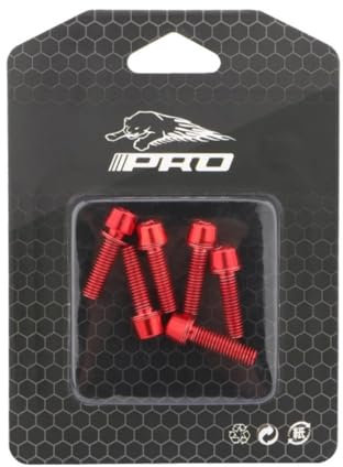 YYunying Fahrrad Vorbauschrauben 6PCS M5x18mm Vorbauschrauben Schrauben Edelstahl Fahrrad Vorbauschraube mit Unterlegscheibe für BMX MTB Rennräder,Rot