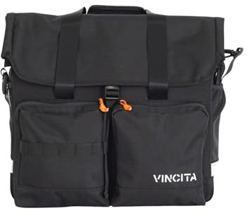 Vincita Voyage Atlas Tasche für Brompton Klapprad - Mit abnehmbarem Vorderträger, Regenschutz und Schulterriemen - Brompton Fahrradzubehör