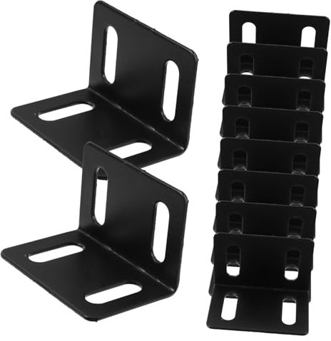 FELTECHELECTR 10pcs Heavy-duty Corner Braces Iron Brackets for Angle Brackets for Shelf Furniture Corner Household Hardware