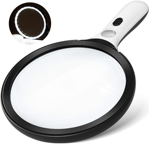 Lupe mit 24 LEDs und 1UV Licht, 20X 30X Handlupe Leselupe, Hohe Klarheit & Leichtgewicht, für Senioren, Kinder, Juwelier, Hobbies