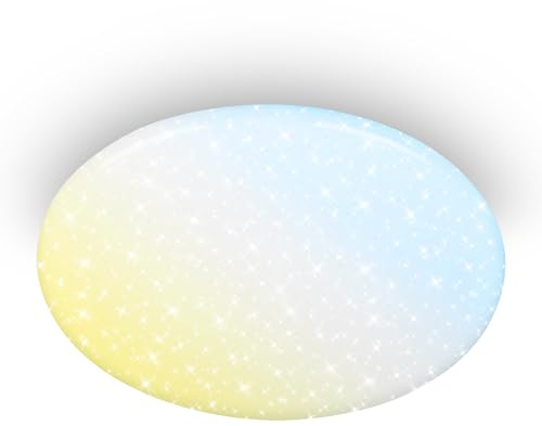 Briloner - LED Ceiling Light with Remote Control, dimmable, Night Light, Warm White to Cool White, Ultra Bright, Living Room, Bedroom, 56 x 10 cm, White