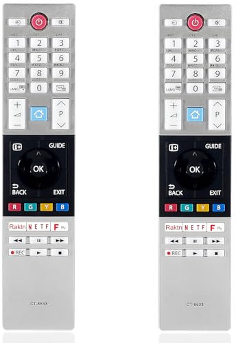 2PACK CT-8533 Remote Control Replacement for Toshiba Smart TV, CT8533 for Toshiba 2018 2019 Smart LCD LED UHD TV - No Setup Required