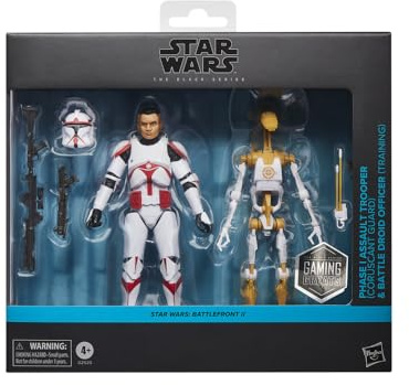 Star Wars The Black Series Phase I Assault Trooper & Kampfdroiden-Officer, Battlefront II Premium Action-Figuren 2er-Pack (15 cm) zum Sammeln