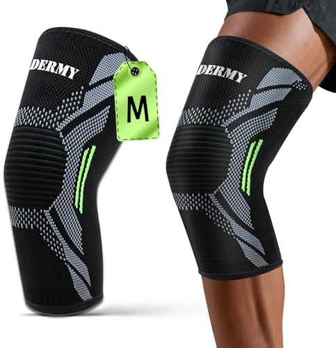 CharmChic Fascia Ginocchio Menisco Sportiva, Ginocchiera Donna e Uomo, Protezione Ginocchio per Corsa, Calcio, Trekking e Sci, Fasce Elastiche per Ginocchio Antiscivolo (M)