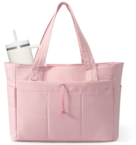 Tobriavor Sac Fourre-tout Matelassé, Sac Cabas Femme, Sac de transport matelassé pour femme, Grand Sac à main léger et moelleux, Bandoulière avec Compartiments 15.6'' Sac Hobo pour Voyage