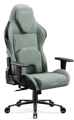 DIABLO X-One Prime Sedia da Gaming Ergonomica in Tessuto con Seduta Refrigerante, Poggiatesta Memory Magnetico, Supporto Lombare Regolabile, Braccioli Regolabili e Base in Metallo Ghotic Green