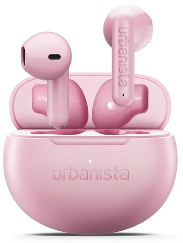 Urbanista Auriculares inalámbricos True Wireless, Bluetooth 6.0, conexión multipunto, batería de 25 horas, micrófonos con cancelación de ruido, controles táctiles, resistentes al agua, auriculares