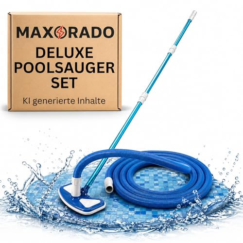 Aspirador de piscina Deluxe con barra telescópica y manguera de 5,5 m para skimmer/sistema de filtro, bomba de conexión, 38 mm, juego de limpiador de piscina