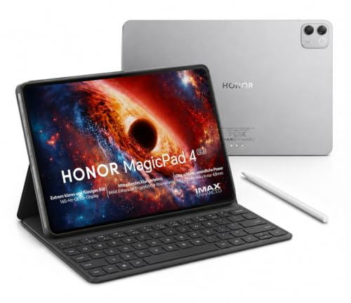 HONOR MagicPad 4 Tablet 12,3 Zoll OLED 3K 165Hz, Snapdragon 8 Gen 3, 16GB + 512GB, 10100mAh 66W Schnellladen, Wi-Fi 7, MagicOS, Grau