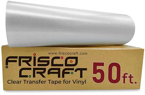 Frisco Craft C-370 - Cinta de transferencia para vinilo de 12 pulgadas x 50 pies, transparente, plana | Cinta de aplicación perfecta para vinilo autoadhesivo para letreros, calcomanías, paredes,