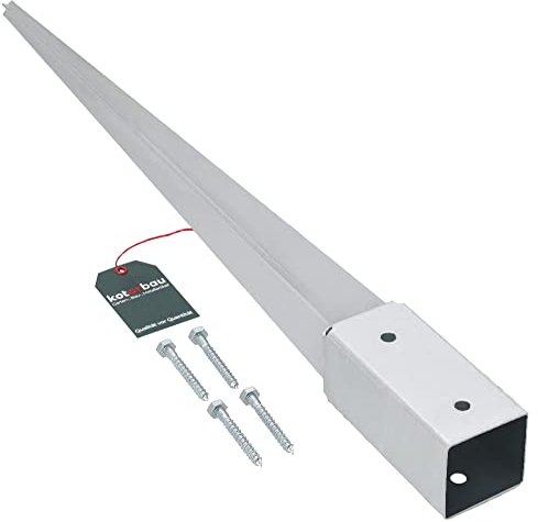 KOTARBAU® Support de Poteau a Enfoncer 61 x 61 mm Longueur 750 mm Pied de Poteau Galvanisé à chaud Ancre a Enfoncer pour Poteau Fixation Poteau Bois Support Poteau Bois à Enfoncer