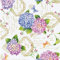 ecosoul Wachstuchtischdecke Hortensie Blumen Schmetterlinge bunt Wachstischdecke Gartentischdecke Meterware glatt abwaschbar Breite:140cm Länge:180cm